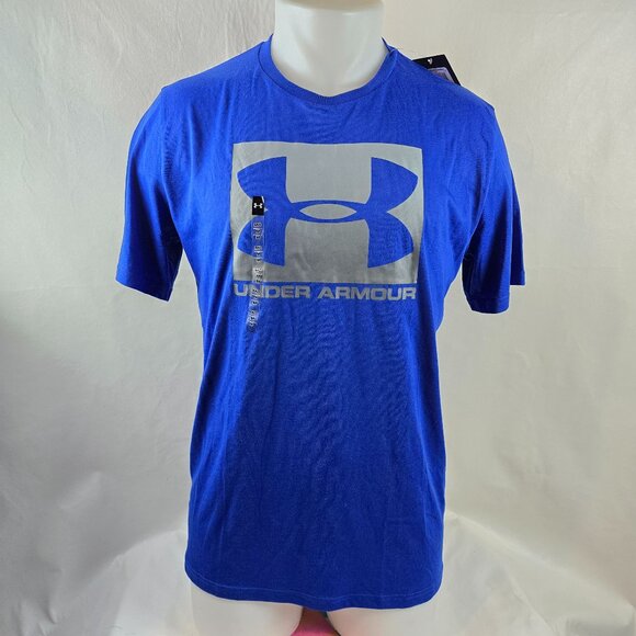 Under Armour T Shirt Mens Medium Blue Graphic Loose Fit Sportstyle Activewear - Picture 1 of 9